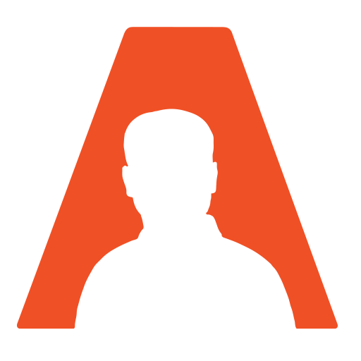 Clark Building Technologies favicon, large orange A-shape inset with white image of man's head and shoulders.